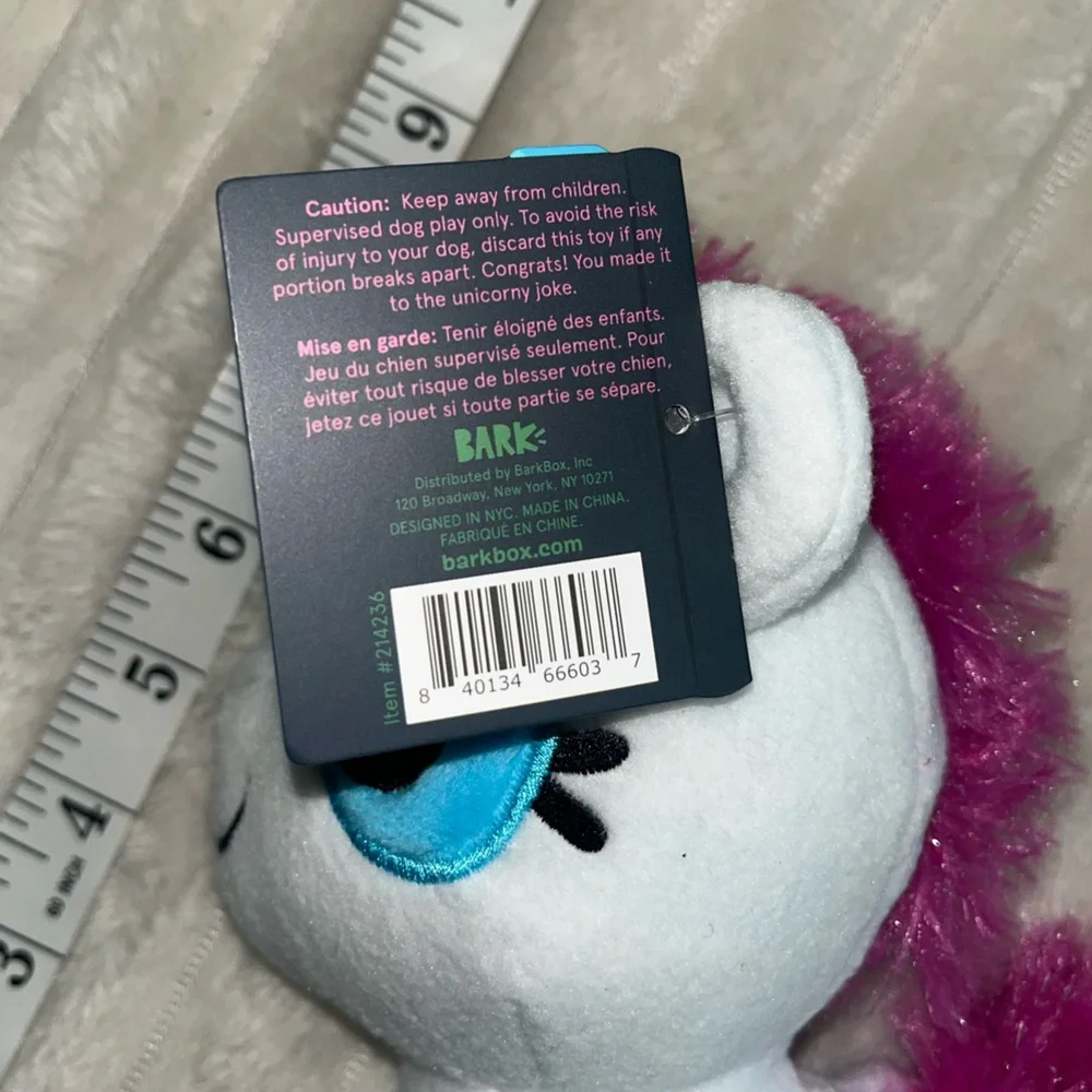 NEW! Bark Box Fairy Tails ‘Bob the barking Unicorn’ • Large